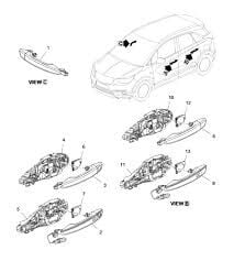 Opel Combo E Sağ Ön Dış Kapı Kolu Orijinal