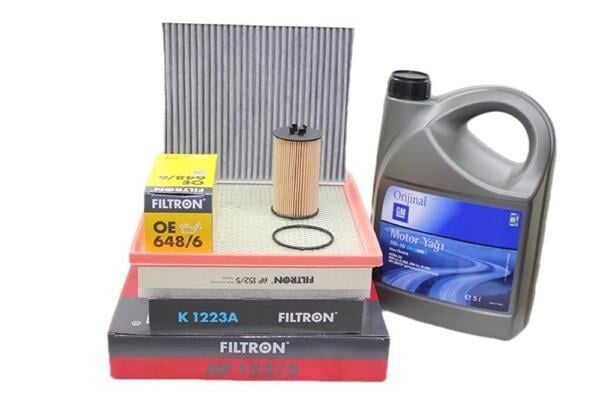 Opel İnsignia Filtron 1.6 Benzinli Motor Bakım Seti GM 5W30 5 LT Yağlı