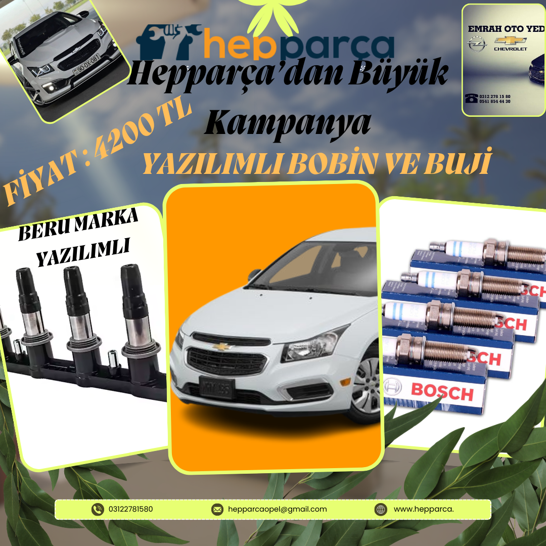 Chevrolet Cruze Yazılımlı Bobin Ve buji