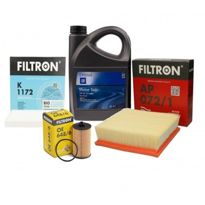 Opel Corsa D (1.2 / 1.4) Benzinli Periyodik Bakım Seti Gm 5w30 4lt Yag (fıltron)