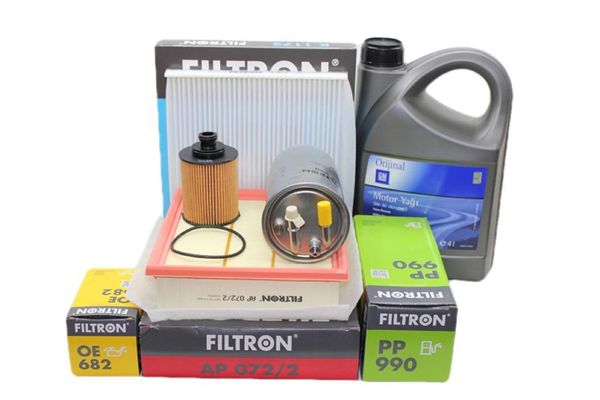 Opel Corsa D Filtron A13DTE-DTC Euro 5 Dizel Motor Bakım Seti GM 5W30 4 LT Yağlı 2012-2014
