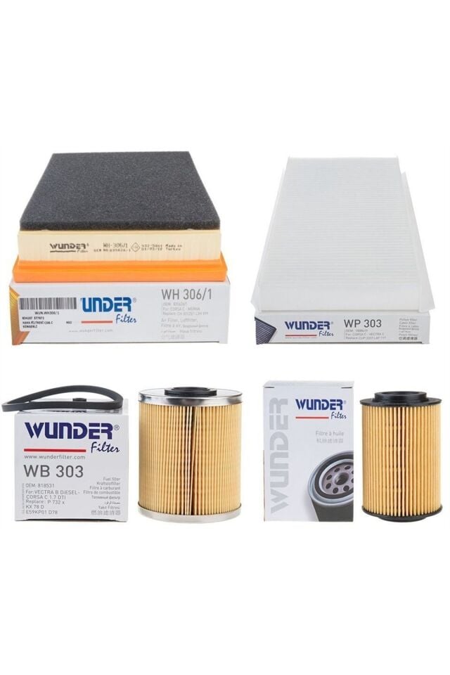 Opel Corsa C 1.7 Dizel Periyodik Bakım Filtre Seti Wunder