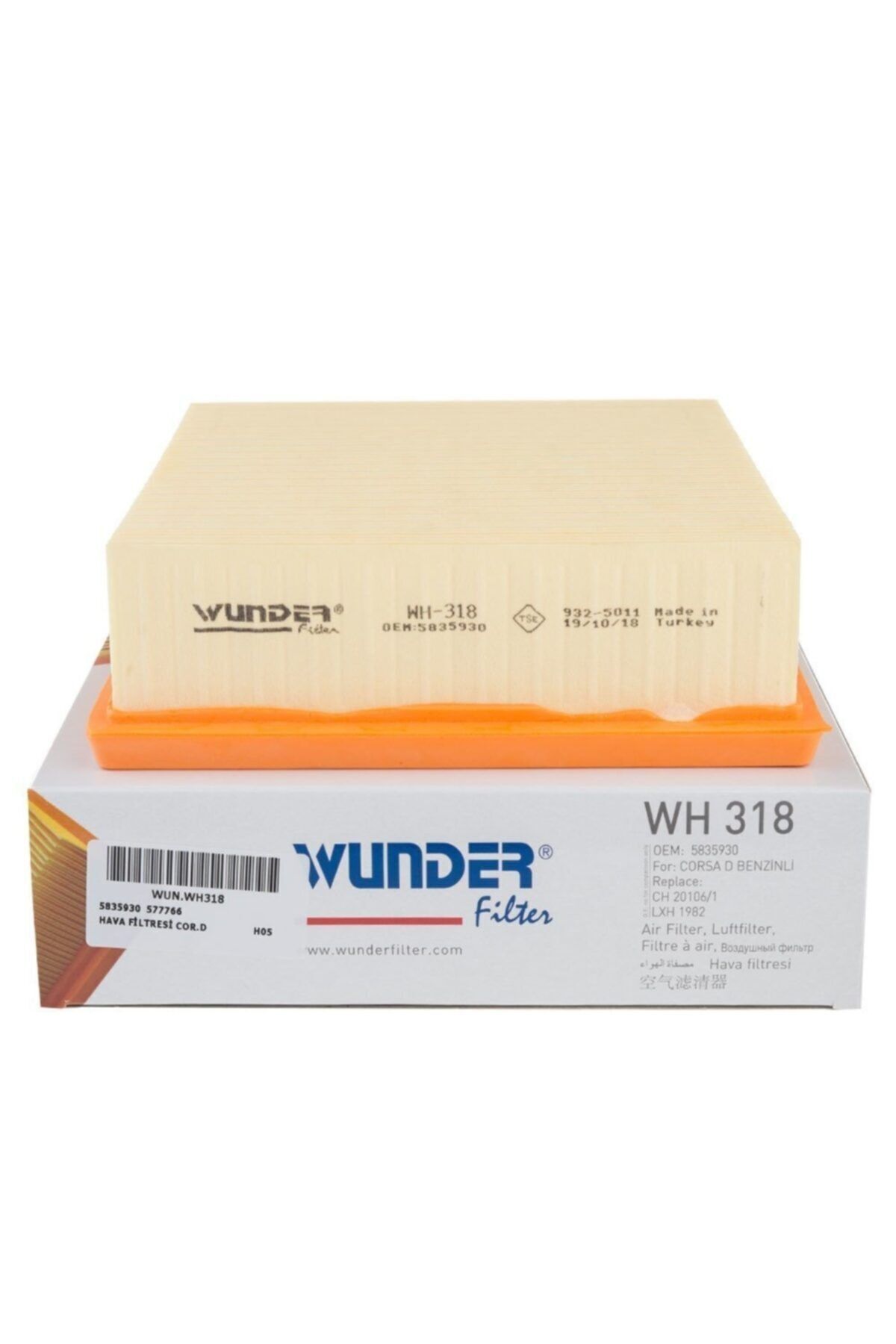 Opel Corsa D 1.2 / 1.4 Benzinli Hava Filtresi Wunder Marka