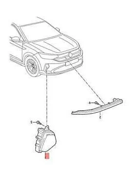 Volkswagen Taigo Uyumlu Sağ Ön Led Sis Farı Orijinal