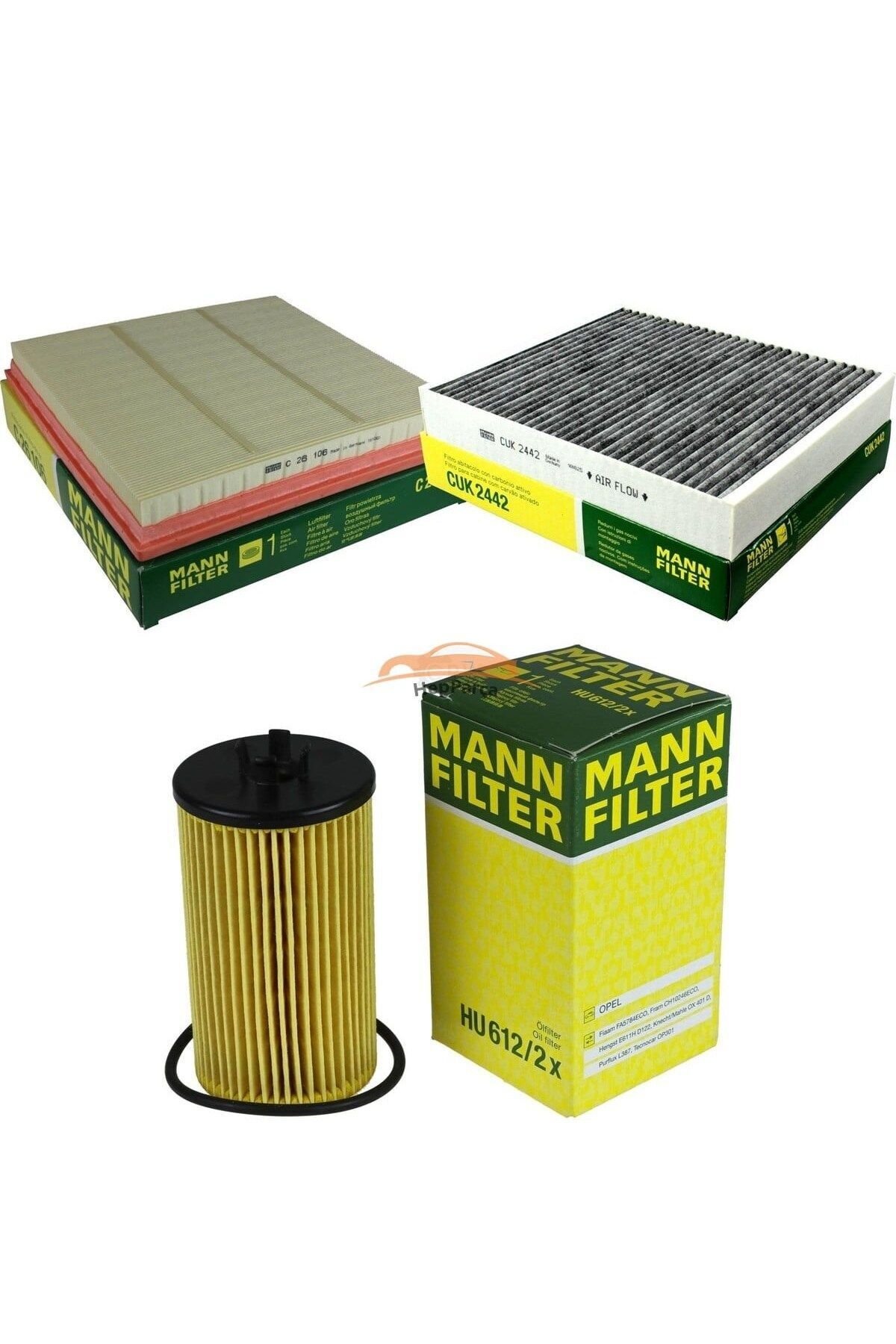 Chevrolet Cruze 1.6 MANN Periyodik Bakım Filtre Seti (Karbonlu Polen)