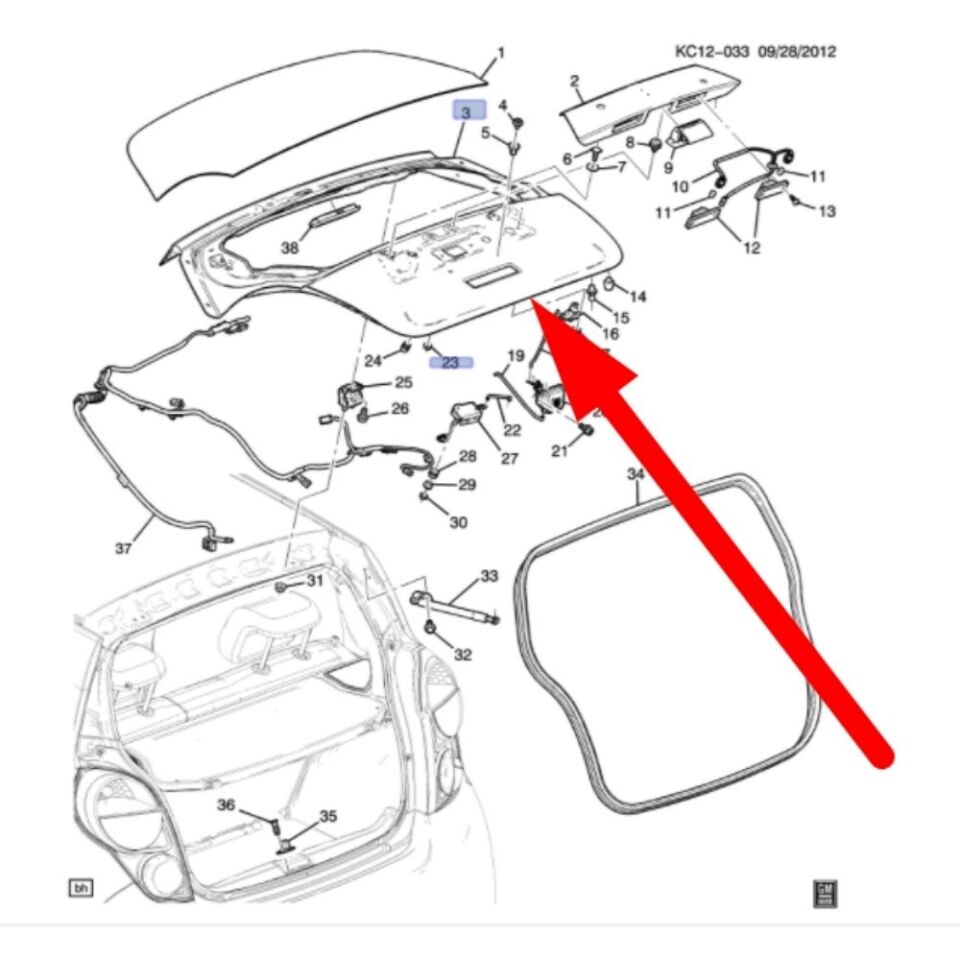 Chevrolet Spark M300 Arka Bagaj Kapağı GM