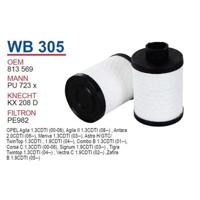 Opel Combo C 1.3 Dizel Mazot Filtresi Wunder Marka