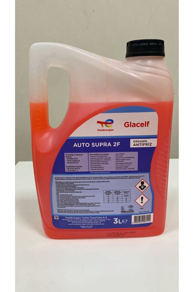 Kırmızı Organik Glacelf 2f Supra 3lt Kırmızı Organic Antifriz
