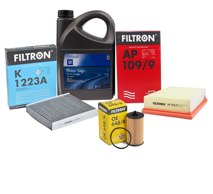 Chevrolet Aveo Filtron 1.4 Benzinli Motor Bakım Seti GM 5W30 4 LT Yağlı 2003-2008