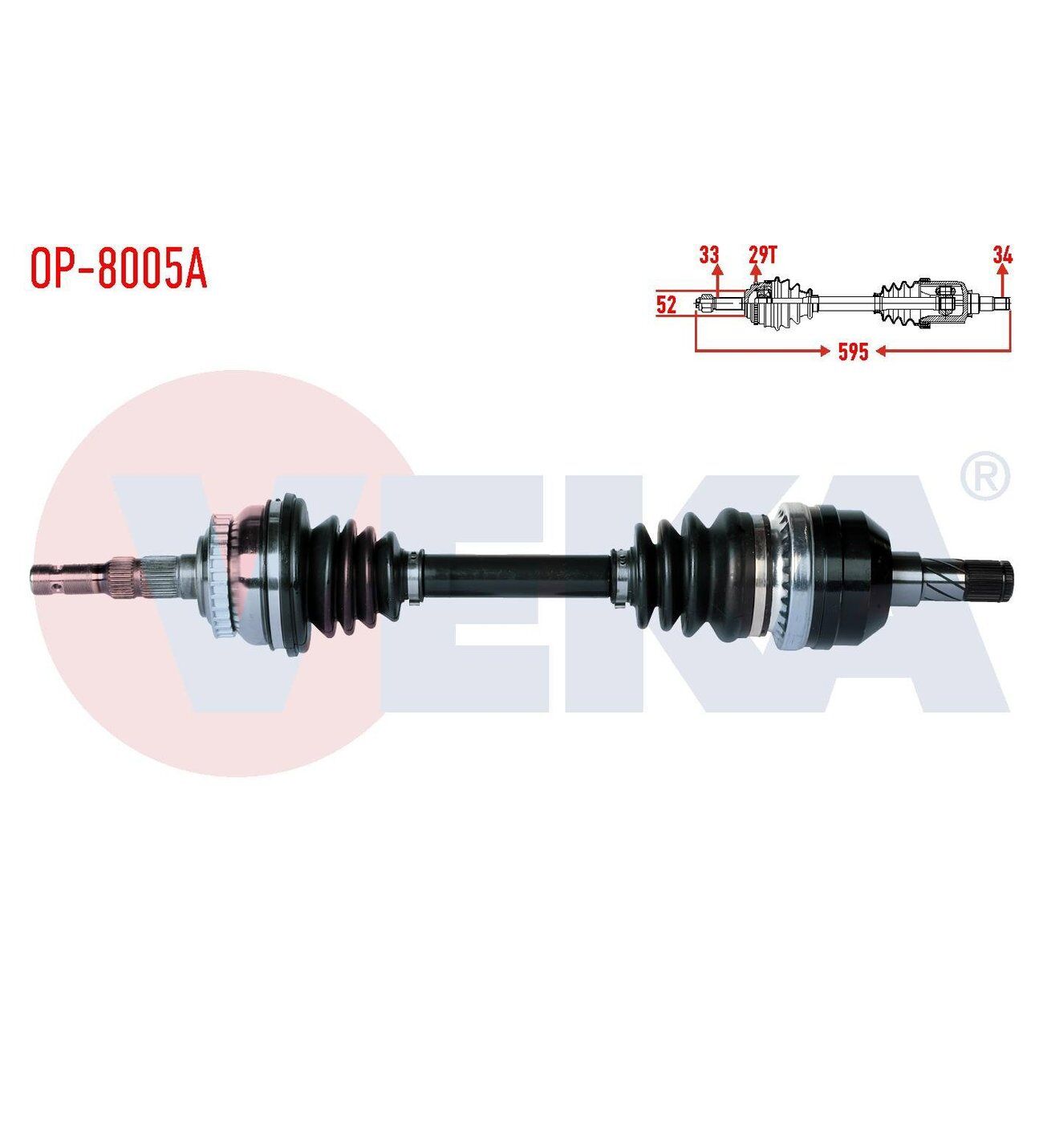 KOMPLE AKS SOL ON OPEL VECTRA B 2.0i ABSLI 29 DIS UZUNLUK 595mm 1995-2003