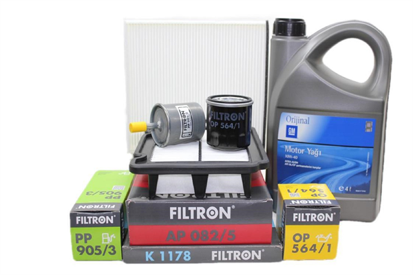 Chevrolet Aveo Uyumlu Filtron 1.2 Benzinli Motor Bakım Seti GM 10W40 4 LT Yağlı