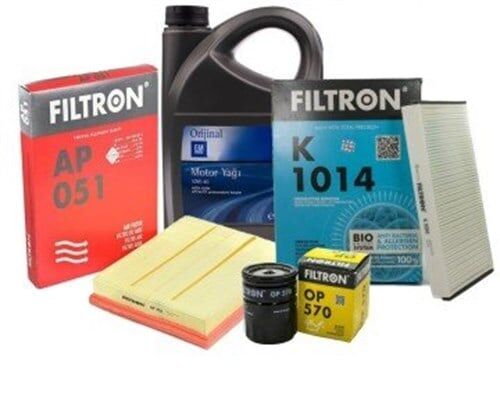 Opel Zafira B 1.6 Twinport Benzinli Motor Filtron Marka Bakım Seti GM 10W40 4 LT Yağlı