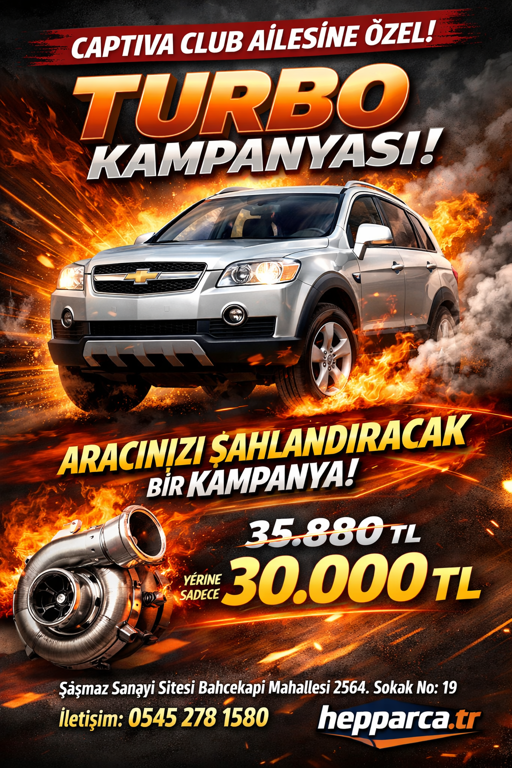 Chevrolet Captiva 2.0 Dizel Turbo Komple Garrett Marka
