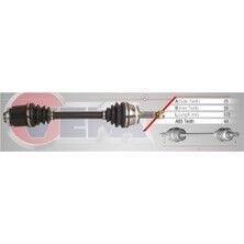 AKS SOL ON ABSLI 29 DIS UZUNLUK 613mm HYUNDAI ACCENT ADMIRE 1.3 - 1.5 - 1.6 2003-2006/ ACCENT MILENIUM 1.3 - 1.5 - 1.6 2000-2003