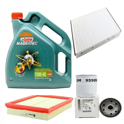 Opel Astra G 1.4 - 1.6 Bakım Seti BOSCH ( Castrol 10W40 Yağlı ) Bujisiz (Bakım-AstraG-Bosch (Castrol))
