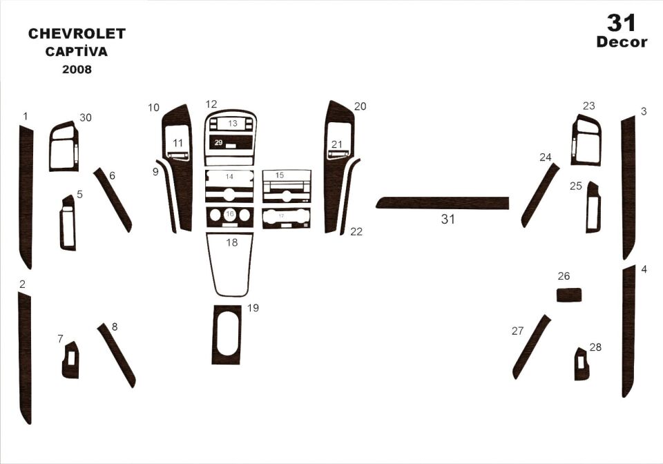 Captiva C100 Maun Kaplama (Gri Karbon )
