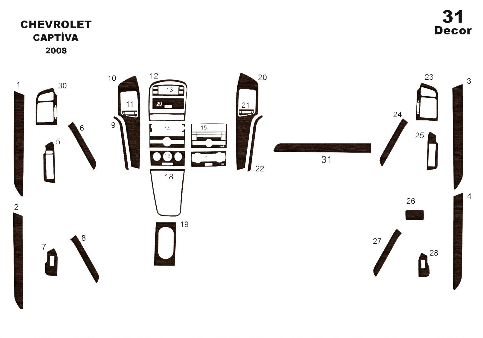 Captiva C100 Maun Kaplama (Renk Maun )