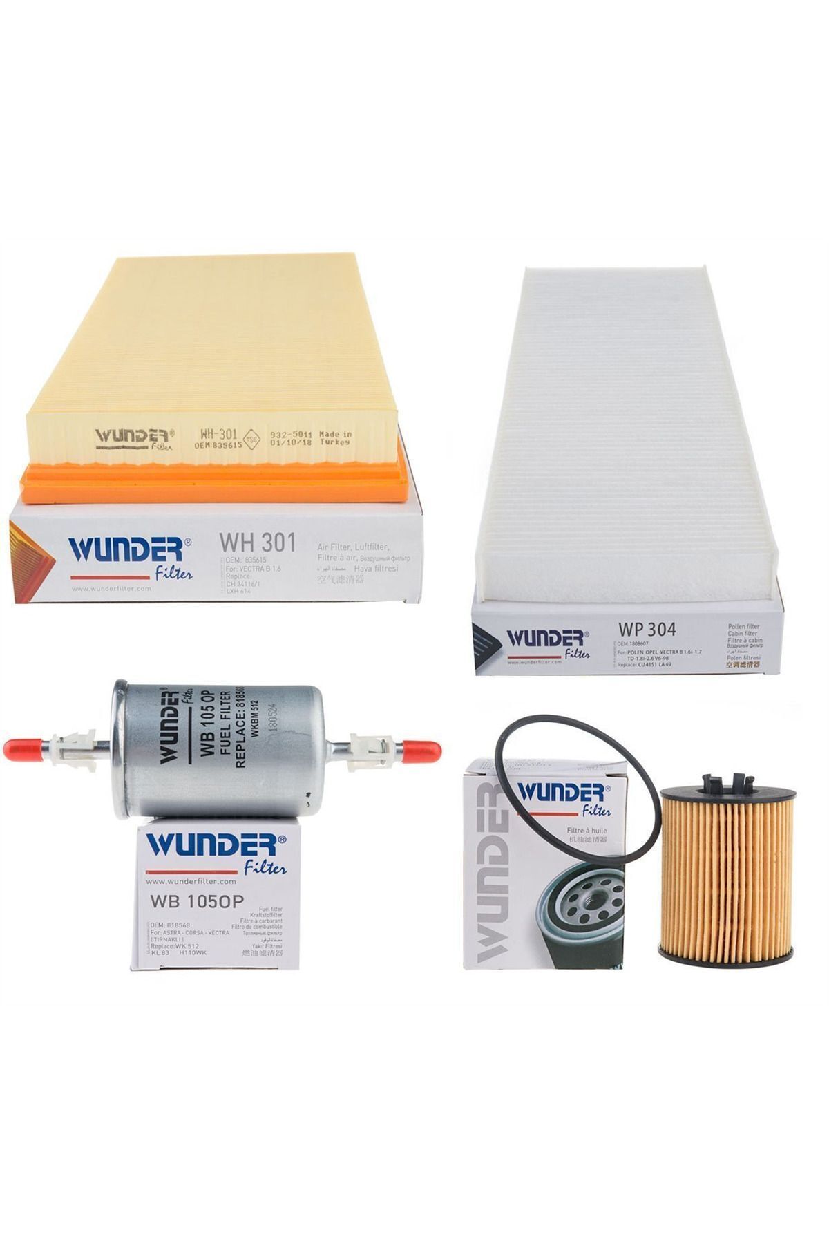 Opel Vectra B 1.8/2.5 Periyodik Bakım Filtre Seti (VECTRAB-BAKIM-2)